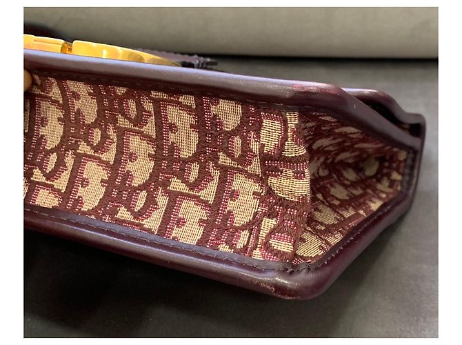 Dior Borsa 30 Montaigne Jacquard Oblique Bordeaux - vista 5