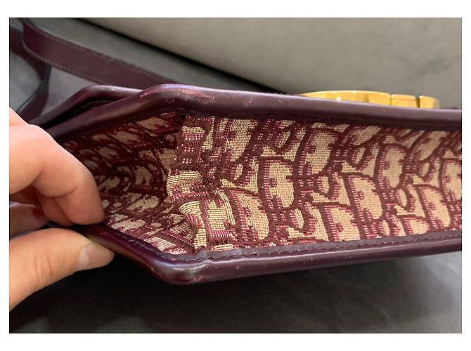 Dior Borsa 30 Montaigne Jacquard Oblique Bordeaux - vista 6