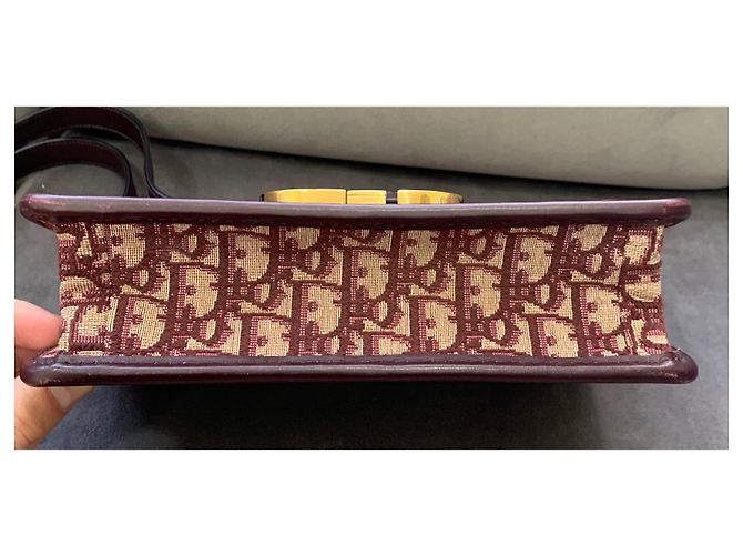 Dior Borsa 30 Montaigne Jacquard Oblique Bordeaux - vista 7
