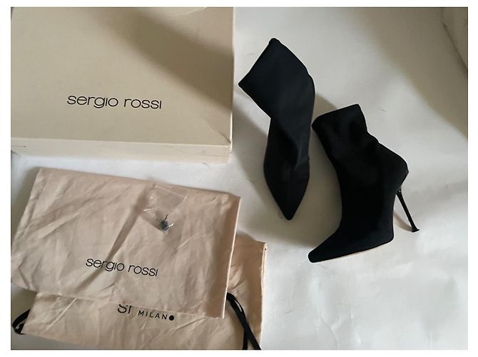 Stivaletti Sergio Rossi in tessuto nero - vista 15