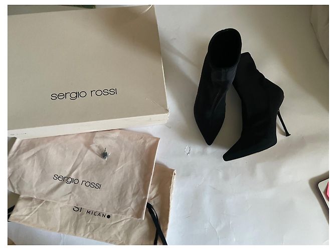 Stivaletti Sergio Rossi in tessuto nero - vista 7