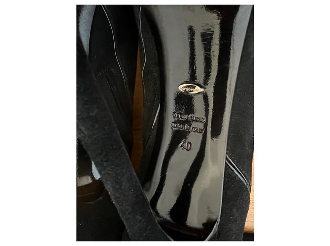 Sergio Rossi Botas altas de gamuza negra 40 Negro - vista 10