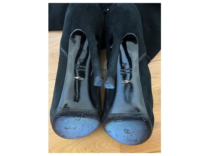 Sergio Rossi Botas altas de gamuza negra 40 Negro - vista 11