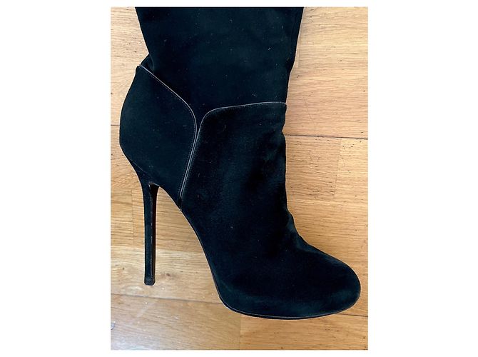 Sergio Rossi Botas altas de gamuza negra 40 Negro - vista 12