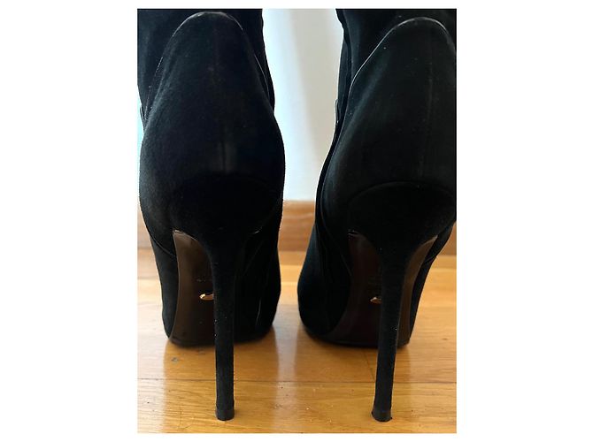 Sergio Rossi Botas altas de gamuza negra 40 Negro - vista 5