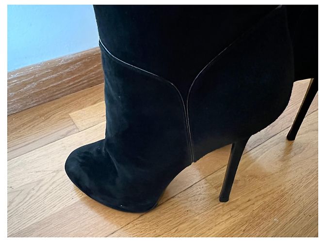Sergio Rossi Botas altas de gamuza negra 40 Negro - vista 6