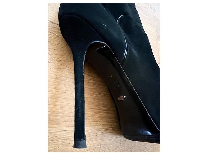 Sergio Rossi Botas altas de gamuza negra 40 Negro - vista 9