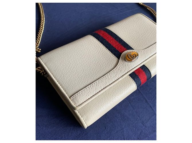 Borsa a mano Gucci Ophidia WOC in pelle bianca Bianco - vista 8
