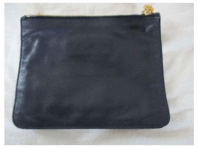 Alexander Mcqueen astuccio foderato in pelle blu navy. - vista 4