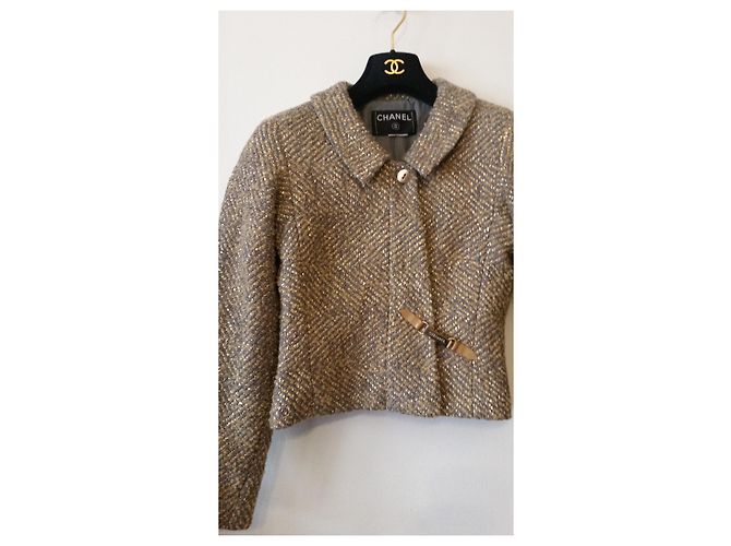 Chanel Jacke aus Wolle Gold Grösse 36 Golden - Ansicht 3
