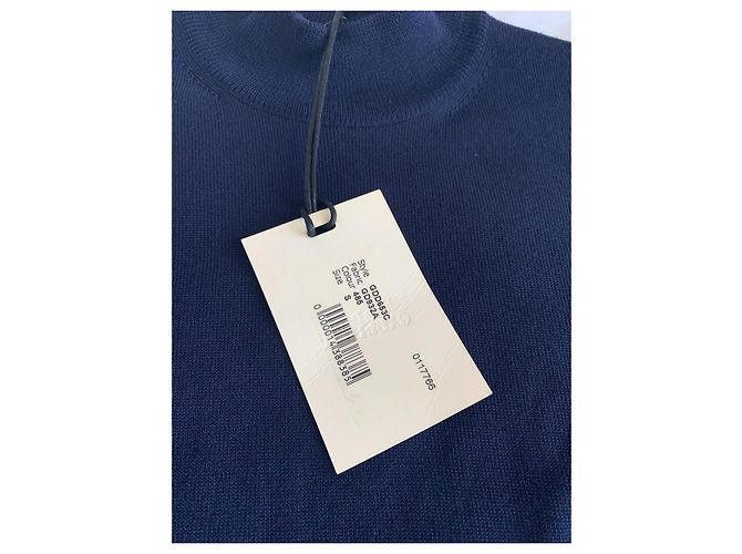 Jean Paul Gaultier wool sweater navy blue and jade green - view 7
