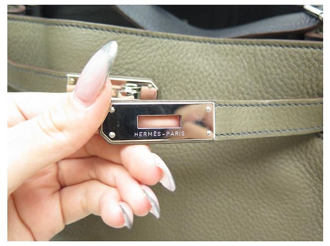Borsa Hermès So Kelly 26 2011 BORSA A MANO SECCHIELLO IN PELLE KHAKI KHAKI KHAKI Cachi - vista 6