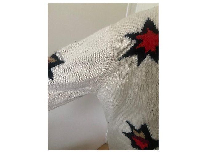 Scotch and Soda Strickpullover Sternenmuster Wolle Beige M - Ansicht 4