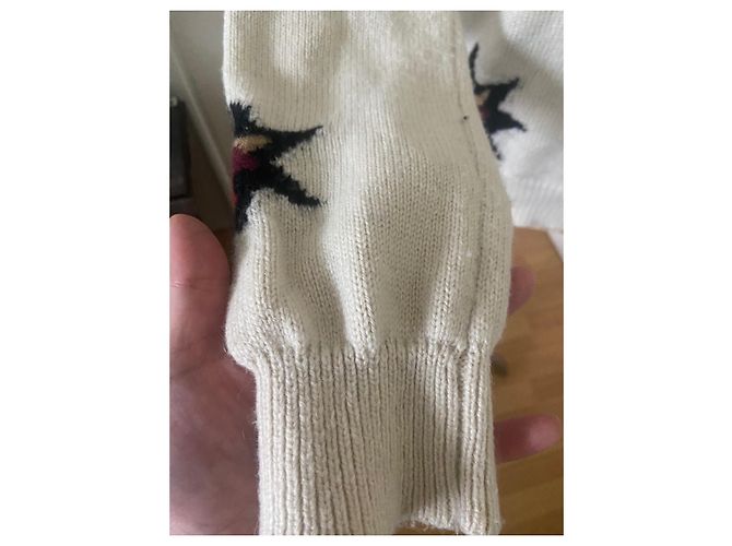 Scotch and Soda Strickpullover Sternenmuster Wolle Beige M - Ansicht 6