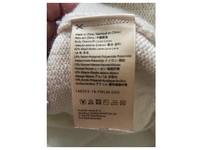 Scotch and Soda Strickpullover Sternenmuster Wolle Beige M - Ansicht 9