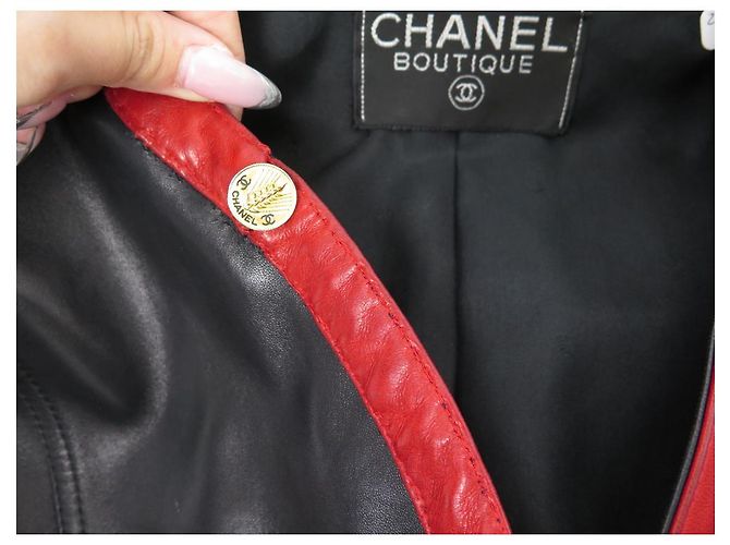 COMPLETO CHANEL NERO E ROSSO GIACCA E GONNA GIACCA E GONNA NERO ROSSO - vista 19