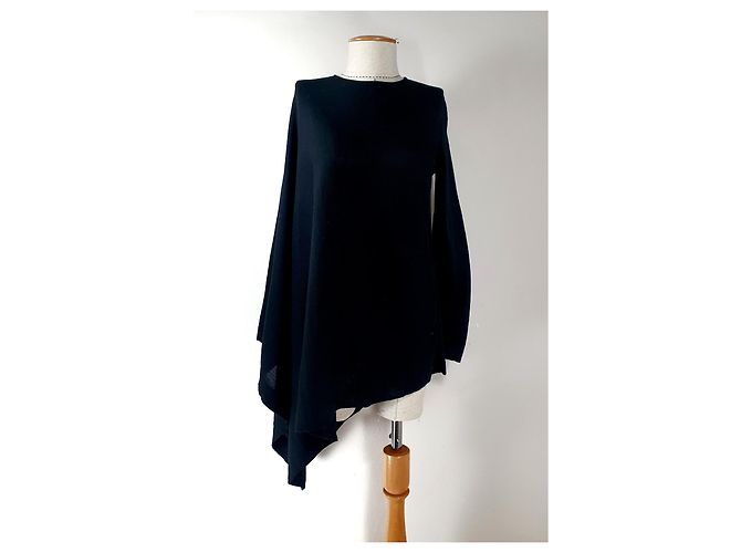 Jersey Poncho Oversize de Lana Negro Cos - vista 2