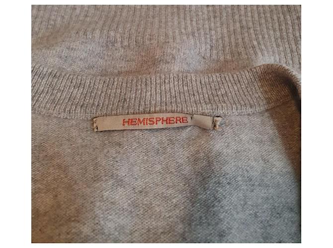Hémisphère Kurzer Kaschmir Cardigan Grau - Ansicht 4