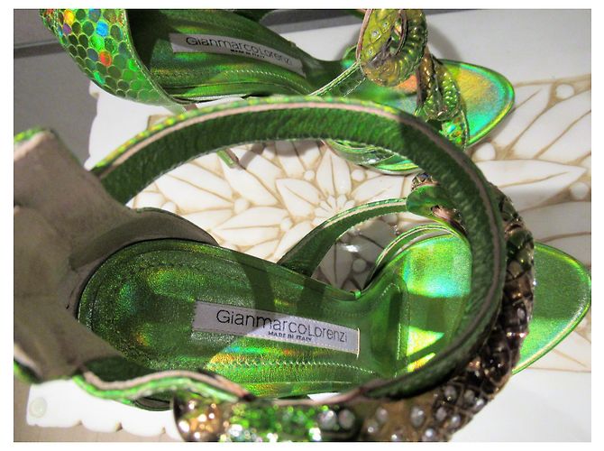 Autre Marque Sandali Gioiello Gianmarco Lorenzi serpente verde - vista 8