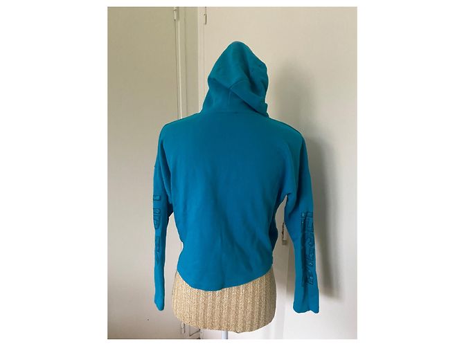 Diesel Blaue Kapuzenstrickjacke aus Baumwolle - Ansicht 2