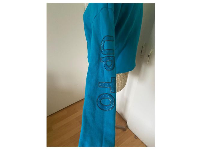Diesel Blaue Kapuzenstrickjacke aus Baumwolle - Ansicht 3