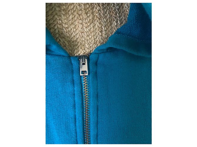Diesel Blaue Kapuzenstrickjacke aus Baumwolle - Ansicht 5