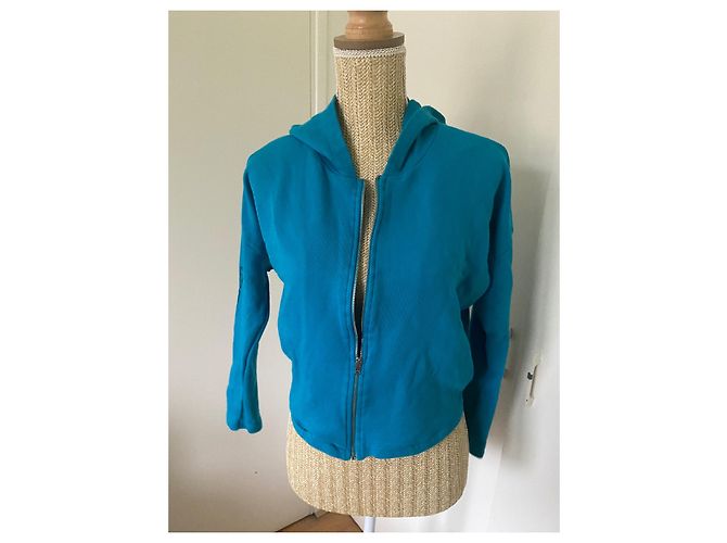 Diesel Blaue Kapuzenstrickjacke aus Baumwolle - Ansicht 6