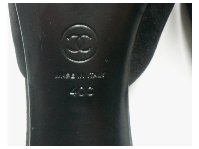 CHANEL Décolleté mulo bimateriale ottime condizioni T40C Nero - vista 6