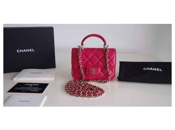 Timeless Chanel mini pochette fucsia classica Rosa - vista 3