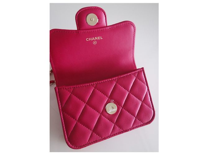 Timeless Chanel mini pochette fucsia classica Rosa - vista 4