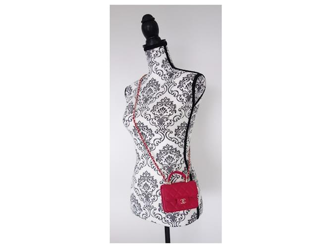 Timeless Chanel mini pochette fucsia classica Rosa - vista 5