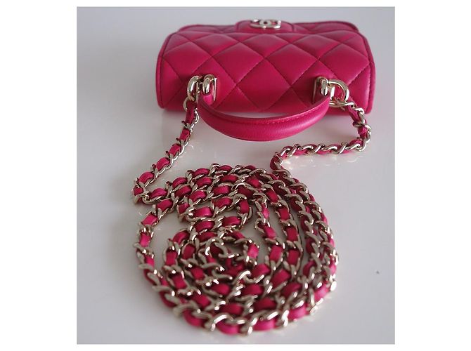 Timeless Chanel mini pochette fucsia classica Rosa - vista 8
