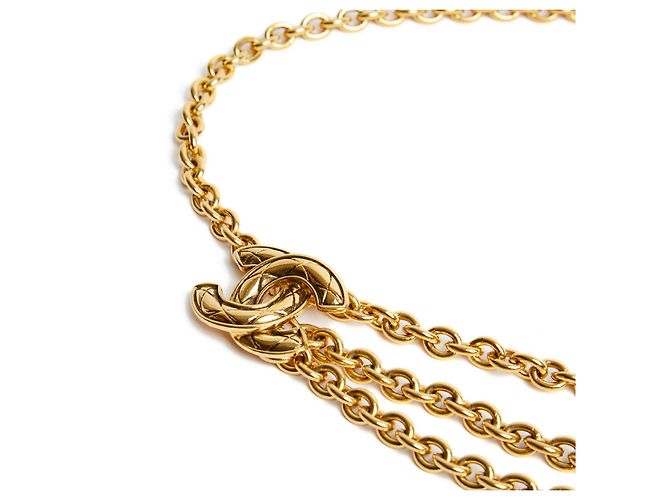 Chanel T70/80 90S CINTO ACOLCHOADO CC ACOLCHOADO Dourado - vista 2