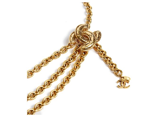 Chanel T70/80 90S CINTO ACOLCHOADO CC ACOLCHOADO Dourado - vista 3