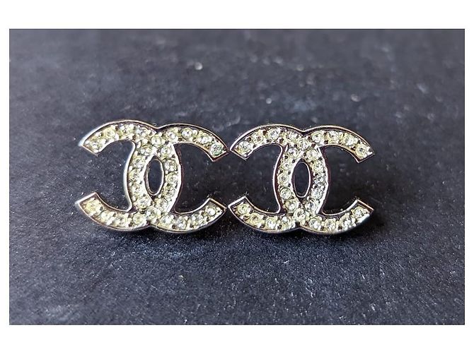 Chanel CC 12C Logo Classic Crystal Silver Hardware Ohrringe Box-Tag Silber - Ansicht 4
