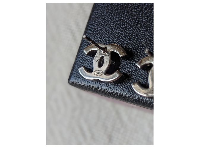 Chanel CC 12C Logo Classic Crystal Silver Hardware Ohrringe Box-Tag Silber - Ansicht 7