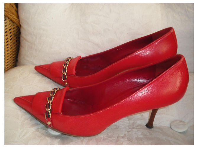 Décolleté Gucci in pelle rossa 40 Rosso - vista 2