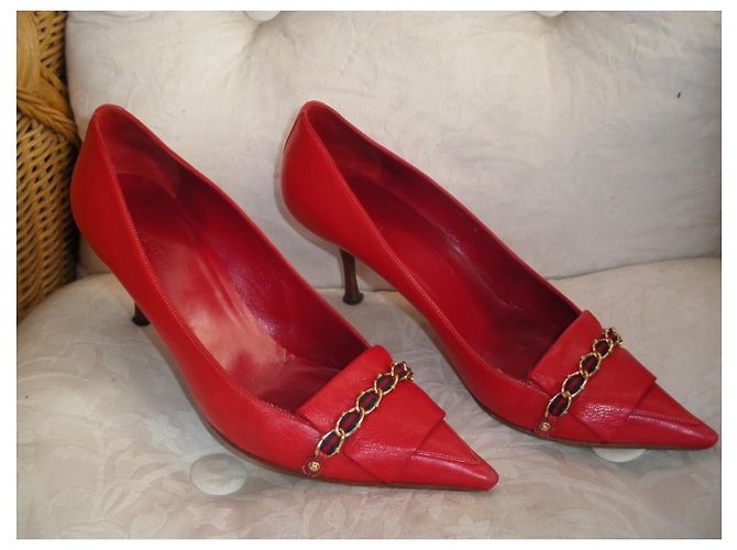 Décolleté Gucci in pelle rossa 40 Rosso - vista 3