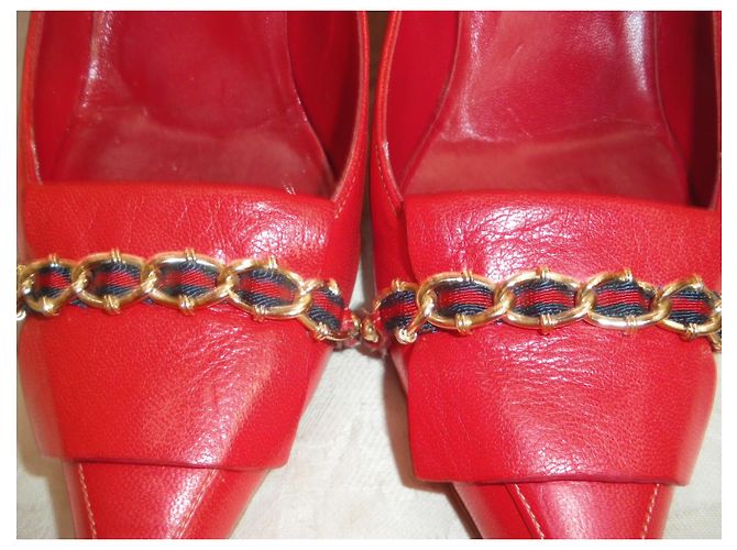 Décolleté Gucci in pelle rossa 40 Rosso - vista 4