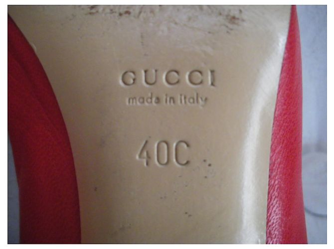 Décolleté Gucci in pelle rossa 40 Rosso - vista 8