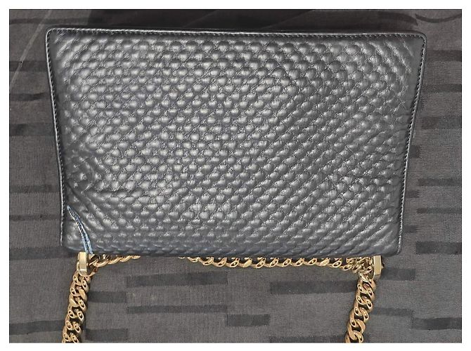 Borsa Christian Dior Diorama in pelle nera floreale Nero - vista 4