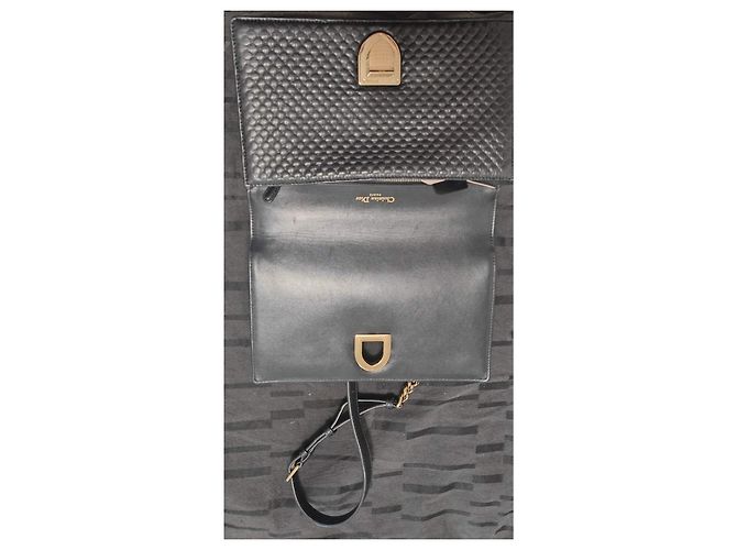 Borsa Christian Dior Diorama in pelle nera floreale Nero - vista 5