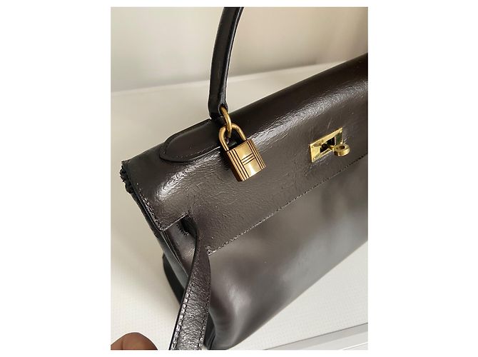 Hermès Kelly 32 Ritorno Marrone scuro - vista 11