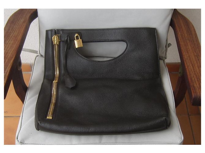 Borsa a mano Tom Ford Alix in pelle cioccolato - vista 2
