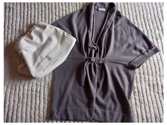 Ärmelloser Pullover Brunello Cucinelli grau aus Kaschmir 42 - Ansicht 2