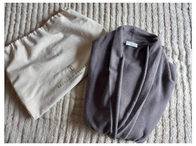 Ärmelloser Pullover Brunello Cucinelli grau aus Kaschmir 42 - Ansicht 9