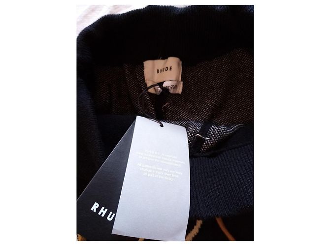 Autre Marque Pantaloncini Rhude Logo Intarsia Blu - vista 3