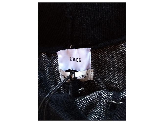 Autre Marque Pantaloncini Rhude Logo Intarsia Blu - vista 4