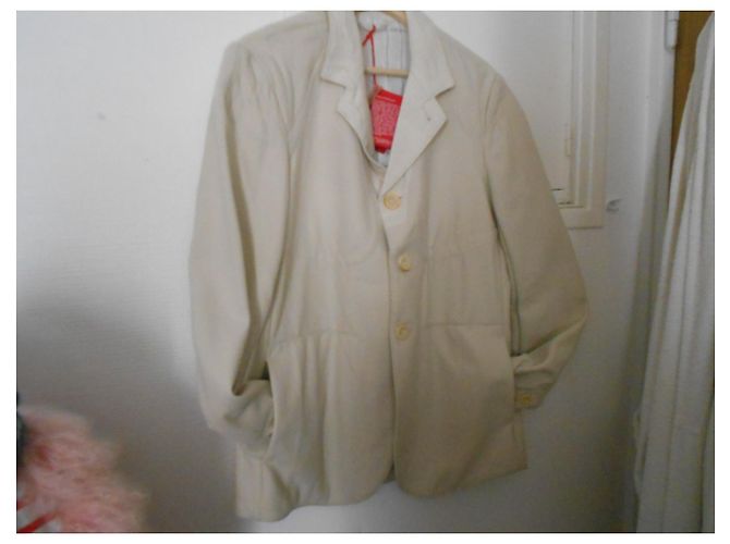 Marithé et François Girbaud Ecru Wolljacke Größe S Aus weiß - Ansicht 12