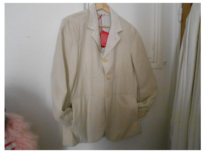 Marithé et François Girbaud Ecru Wolljacke Größe S Aus weiß - Ansicht 14